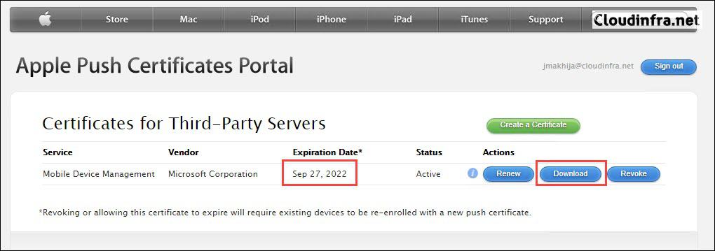 Apple Push Certificates Portal