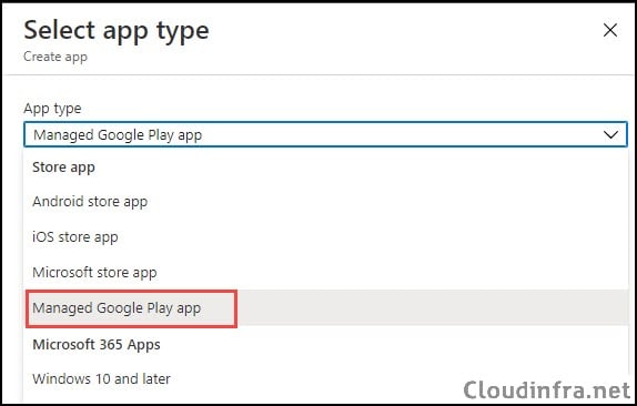 Add Apps from Google Play Store on Intune