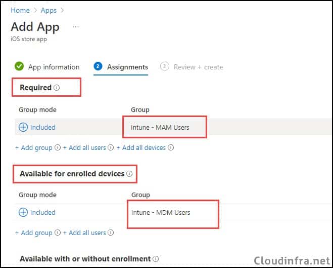 Assign Applications to users using Assignment Tab - Microsoft Intune