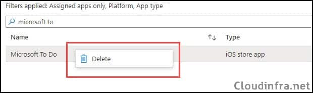  Delete iOS Store Apps from Intune