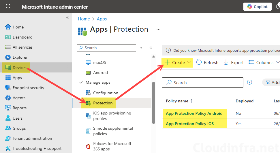 Create App Protection Policies