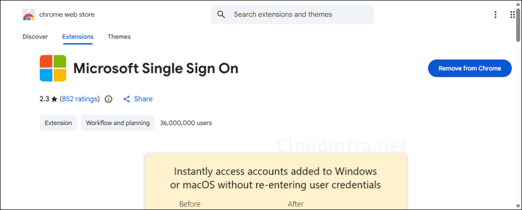 Install Microsoft Single Sign On Extension