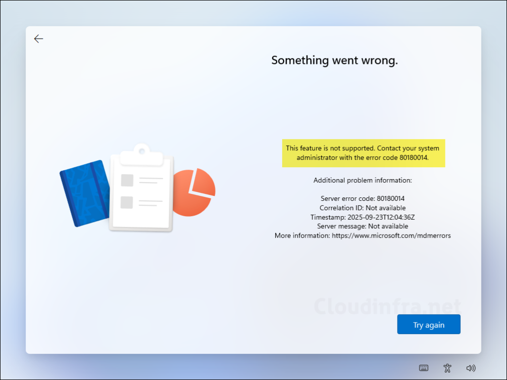 Error 80180014 during Autopilot Device preparation OOBE