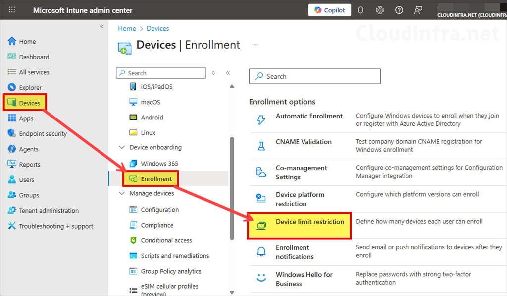 Check Device Limit Restriction Policy