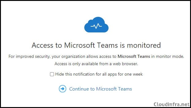 MCAS Access to Microsoft Teams is monitored