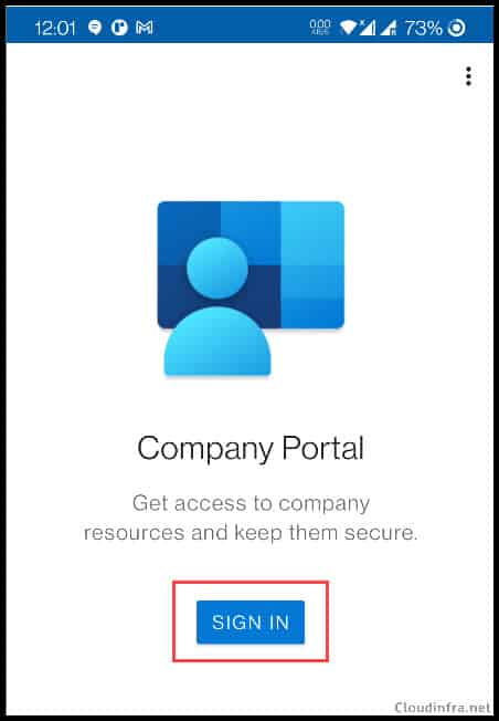 Install the Company Portal App on Android device