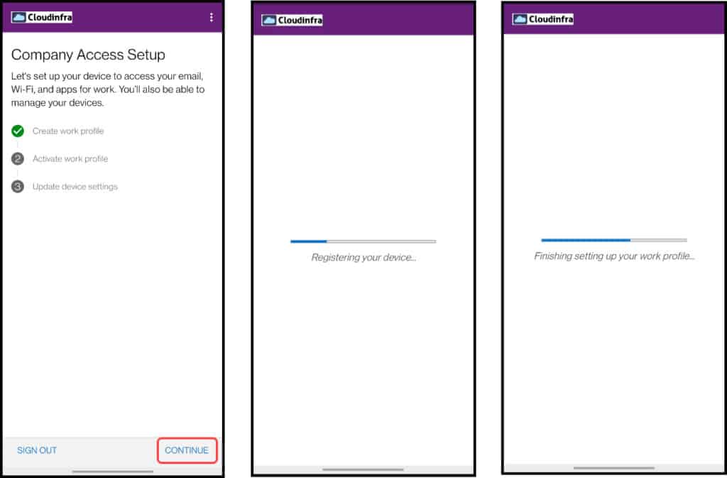 setup Work Profile on an Android Phone