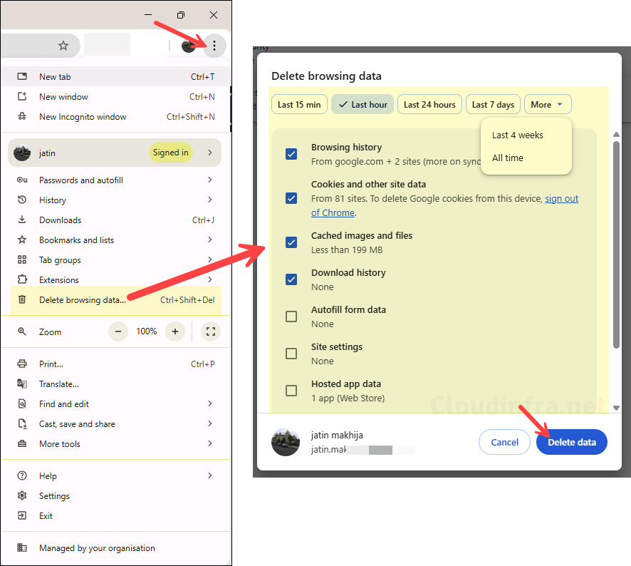 Steps to Clear Cache in Google Chrome