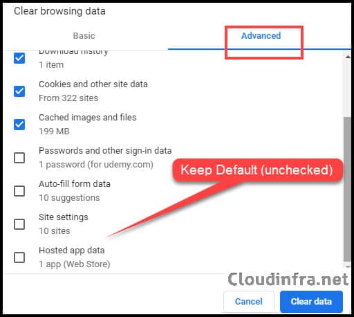 Clear Google Chrome Cache and Cookie Information