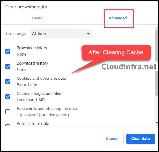 Clear Google Chrome Cache and Cookie Information