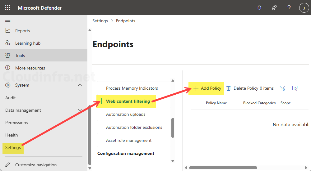 Web content filtering