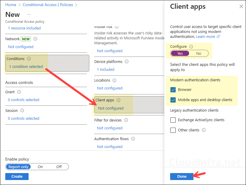 Conditions – Client apps