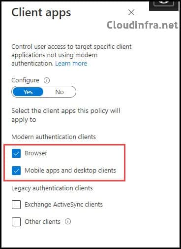 Azure AD Conditonal Access Policy Settings