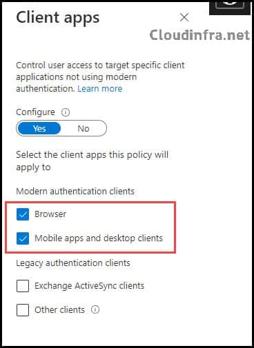 Apply to Browser and Mobile apps and desktop clients