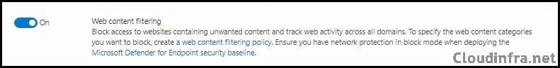 Enable Web Content Filtering for Microsoft 365 defender