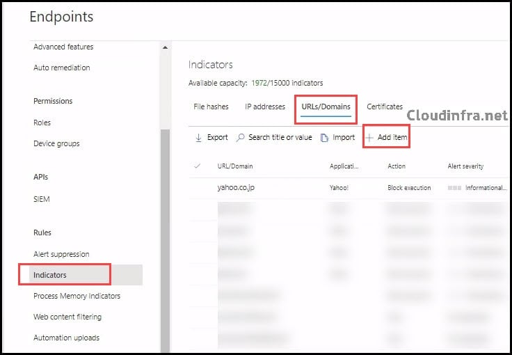 Add a URL or domain to whitelist using Microsoft Defender portal