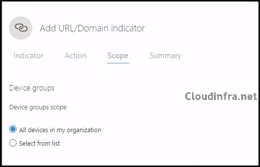 Add URL/Domain indicator page