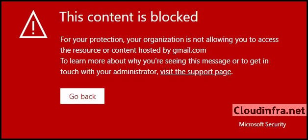 Content is blocked message when using Microsoft Edge browser