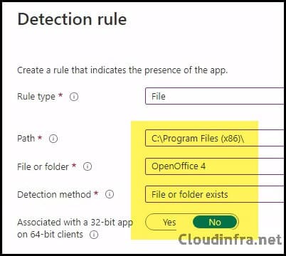 Intune Detection Rule Apache OpenOffice