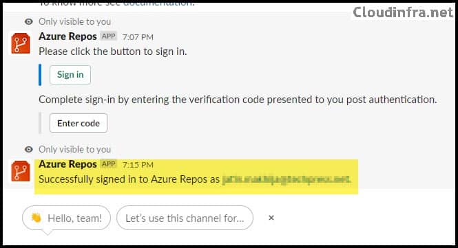 Integrate Azure Devops Project or Repos with Slack Channel