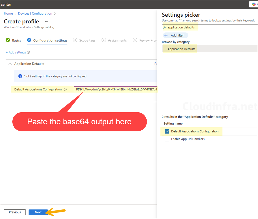 Create Intune Device Configuration Profile to set edge as default
