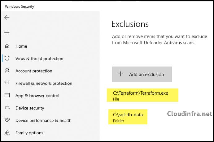 Check Microsoft Defender Exclusions manually on Windows 10/11 device