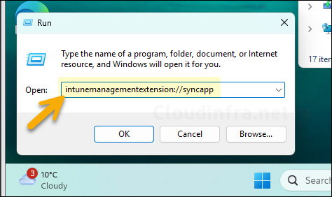 Intunemanagementextension://syncapp
