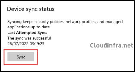 Manually Initiate Intune Policy Refresh from Windows Device Device Sync Status