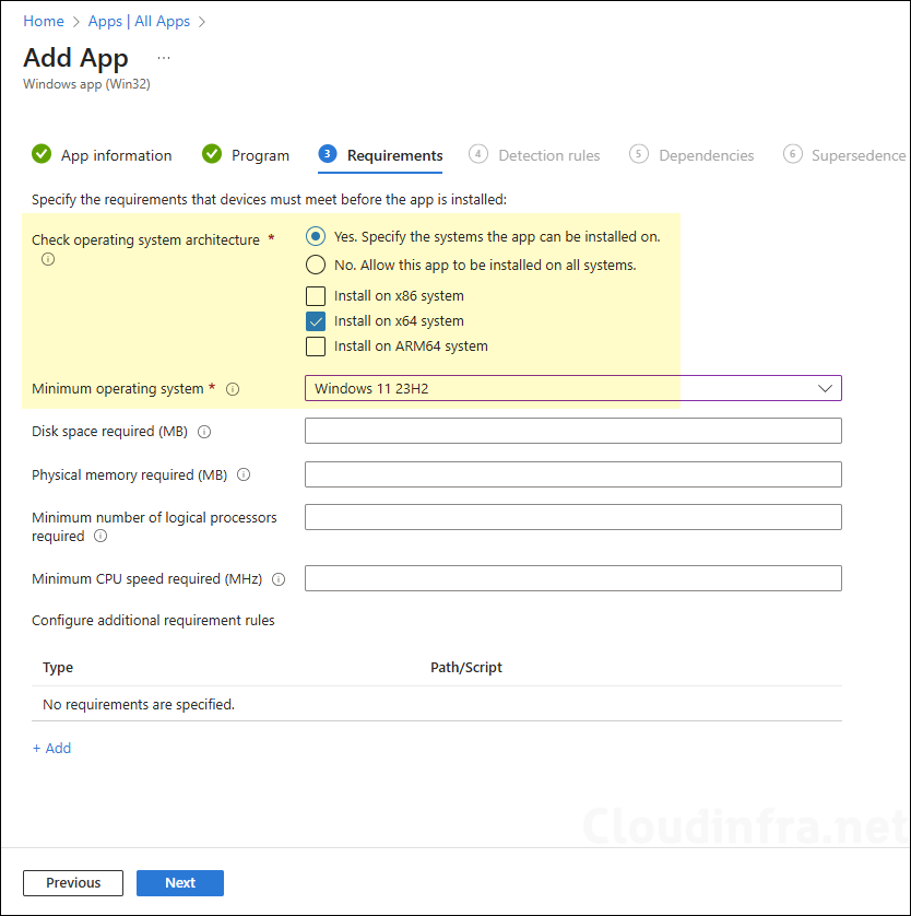 requirements tab for zoom app