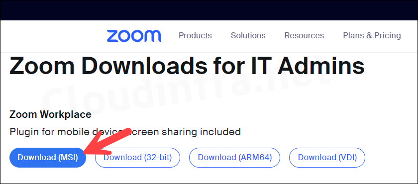 Download Zoom App MSI file