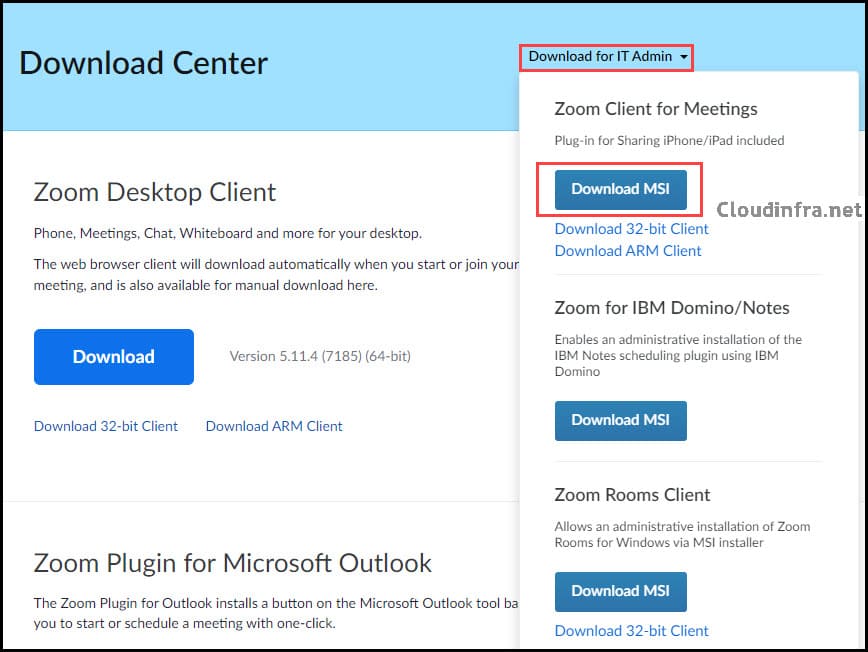 Download Zoom Desktop Client MSI File