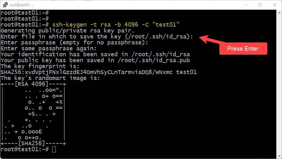 generate an SSH key pair