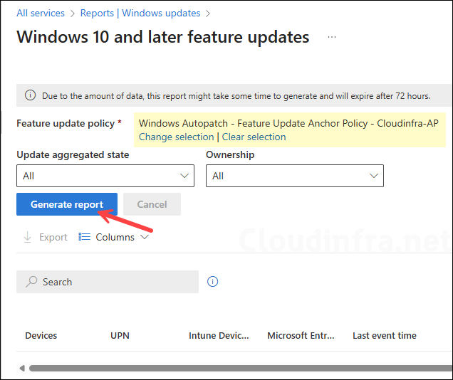 Generate feature update report