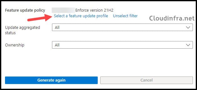 Export Feature Update Report from the Intune Admin Center