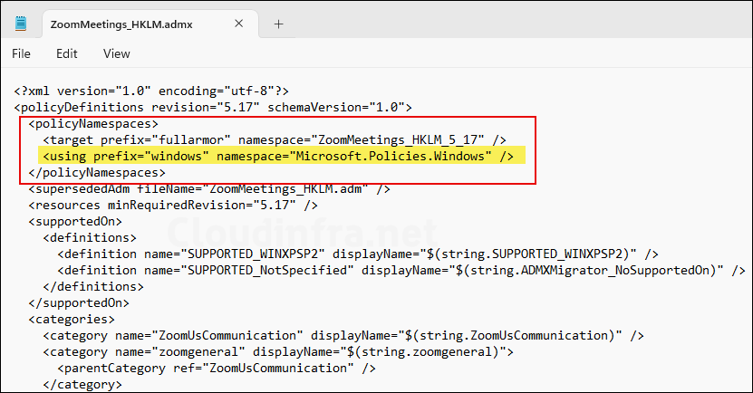 Checking Zoom ADMX dependencies