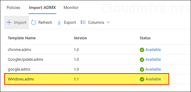 windows.admx imported