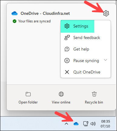 Onedrive App - Settings