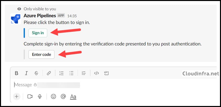 Azure Pipelines Sign in to Slack