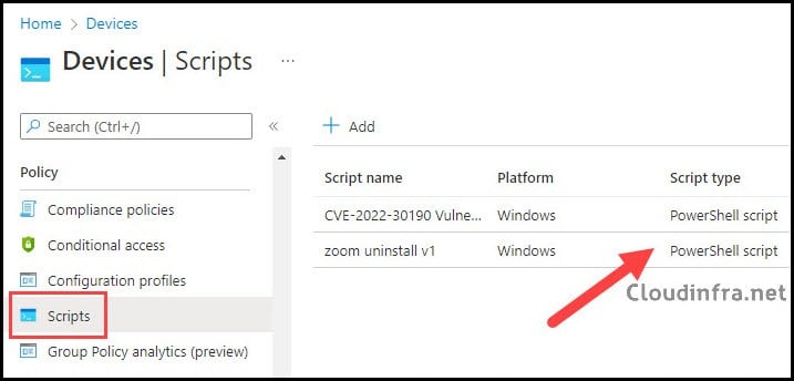Intune Powershell Script Deployment from Microsoft Endpoint Manager admin center