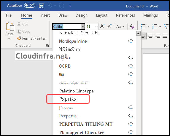 Verify the fonts Installation using Microsoft Word