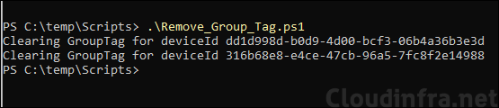 Remove a Group tag from Autopilot devices using PowerShell