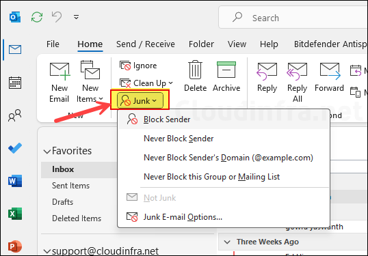 Block An Email Address Or Domain In Outlook