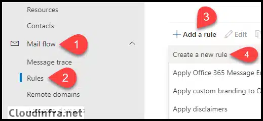 Create a Transport rule to block a domain