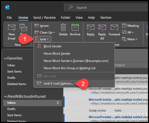 How to manage Block sender list in Outlook Desktop Client