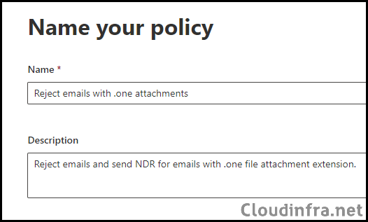 Block emails with .One File attachment extention using Anti-malware Policies