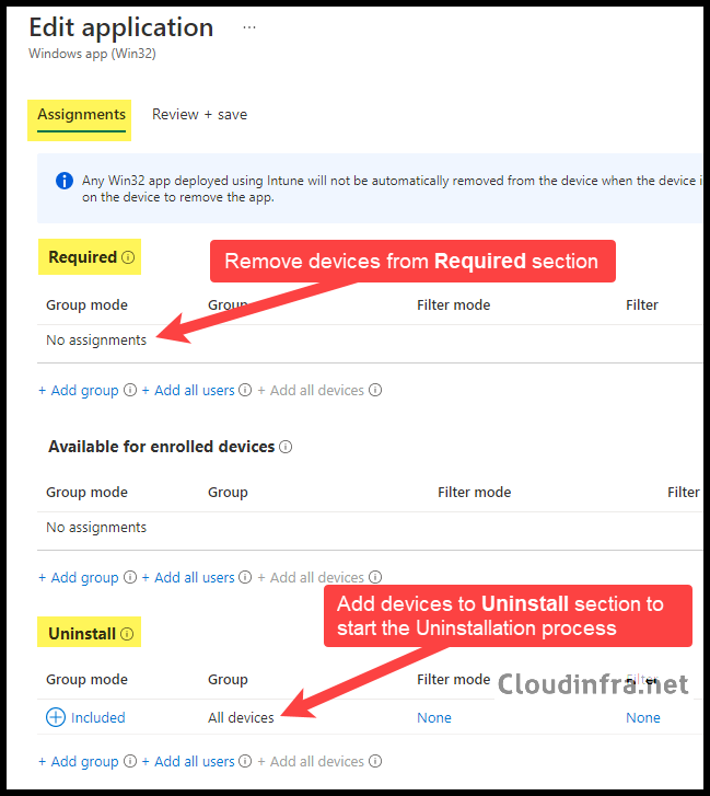 How to uninstall .exe applications using Intune