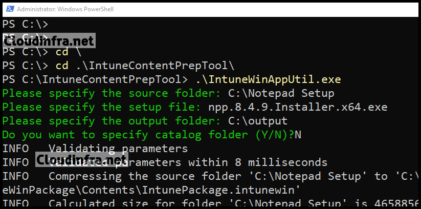 Intune Content Prep Tool for Creation of Intune File
