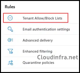 Steps to add a sender to Tenant Allow list in Office 365