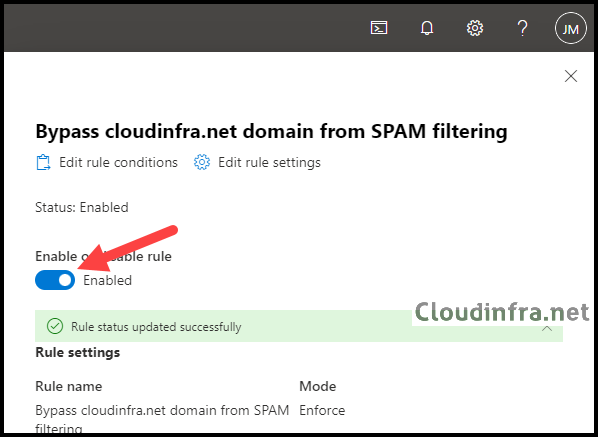 Bypass domain from SPAM filtering