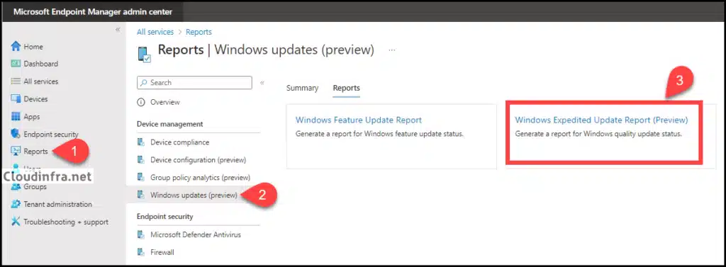 Check Windows Expedited Update Report